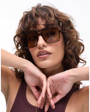 Jimmy Fairly The Nax Square Aviator Sunglasses - Brown