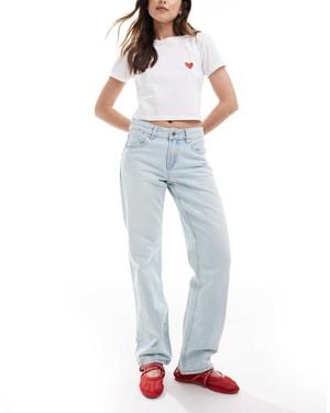 Stradivarius D03 Low Waisted Straight Leg Jean - Blue