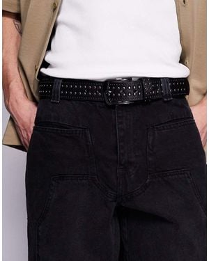 ASOS Studs And Stamp Belt - Black