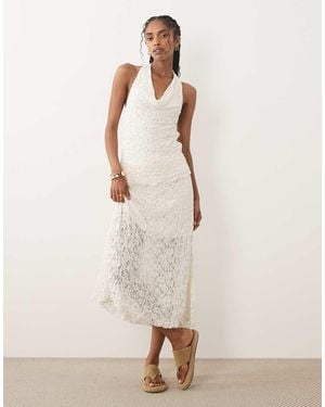 River Island Lace Maxi Skirt - Natural