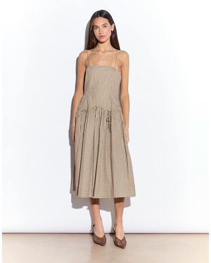 NARRATED Dropped Waist Cami Midi Dress - Natural