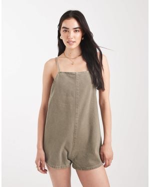 ASOS Denim Square Romper - Green