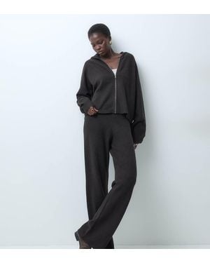 Vero Moda Wide Leg Gebreide Broek Co-Ord - Zwart