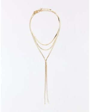 Bershka Multi-chain Necklace - White