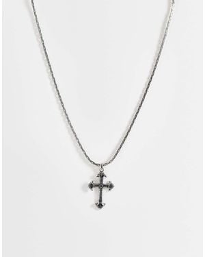 ASOS Chunky Cross Pendant Necklace - Metallic
