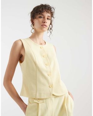 Pieces Mix & Match Tailored Waistcoat - Natural