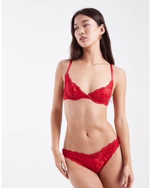 DORINA Sujetador Escotado Sin Relleno Con Aros Perfect Lace De - Rojo