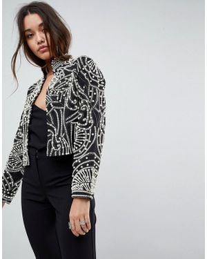 ASOS Asos Pearl Embellishment Jacket - Black