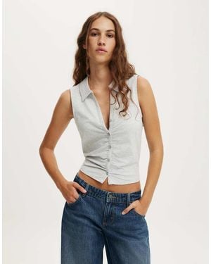 Cotton On Gathered Front Polo - White
