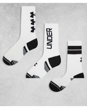 Under Armour Performance Tech 3 Pack Crew Socks - Metallic
