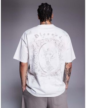 Liquor N Poker Royal Emblem Back Print Relaxed T-Shirt - White