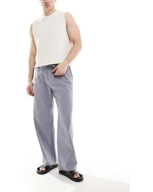Only & Sons Loose Fit Linen Mix Trouser - Grey