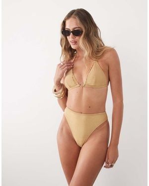 CUPSHE Slip Bikini A Vita Alta - Metallizzato