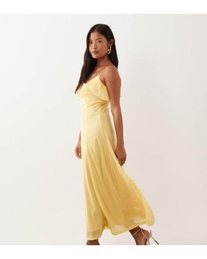 Vero Moda Ruffle Bust Chiffon Midi Cami Dress - Metallic