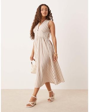 Nobody's Child Petite Starlight Sleeveless Midi Dress - Natural
