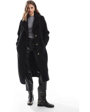 Threadbare Maxi Borg Coat - Black