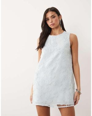 Vila Floral Jacquard Mini Shift Dress - White