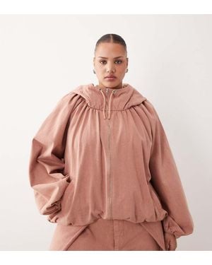 ARRANGE Curve Drawstring Volume Sleeve Jacket - Pink