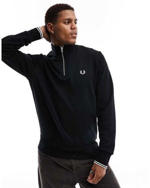 Fred Perry Half Zip Sweatshirt - Black