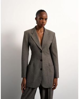 TOPSHOP Tolu Coker X Cinched 80s Blazer - Grey
