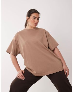 4505 Curve Icon Heavyweight Cotton Oversized T-shirt With Quick Dry Finish - Natural