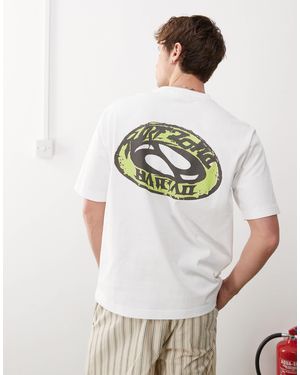 Weekday T-shirt décontracté avec imprimés surf - Blanc