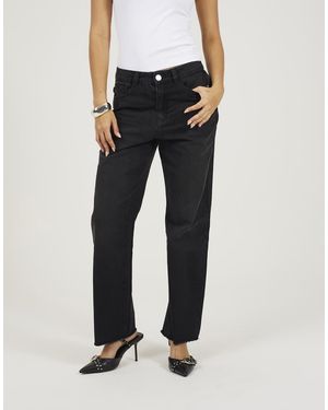 Brave Soul Mid Rise Straight Leg Jeans - Black