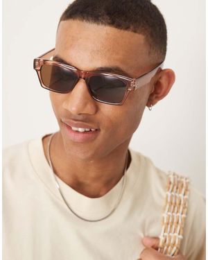 ASOS Gafas De Sol Marrones Rectangulares Con Lentes Marrones De - Marrón