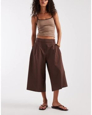 ASOS Tailored High Waist Culotte Trousers - Brown