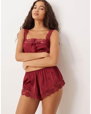 KAT THE LABEL Arabella Mix And Match Shorts - Red