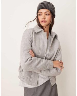 Pimkie Chaqueta Bomber De Mezcla De Lana De - Gris