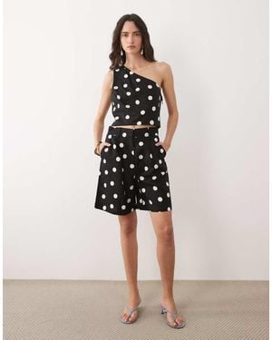 Mango Abrei Linen Mix Bermuda Short Co-Ord - Natural