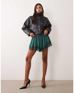 ASOS Satijnen Shorts Met Trekkoord - Blauw