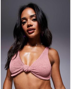 Moda Minx Scrunch Knot Front Bikini Top - Pink