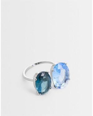 ASOS Ring With Double Stone Set Ring - Blue
