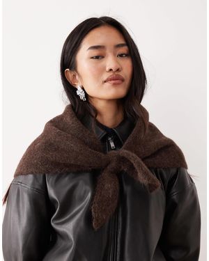 ASOS Alpaca Wool Mix Knitted Triangle Scarf - Black