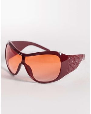 Kaiia Oversized Ombre Lens Visor Sunglasses - Pink