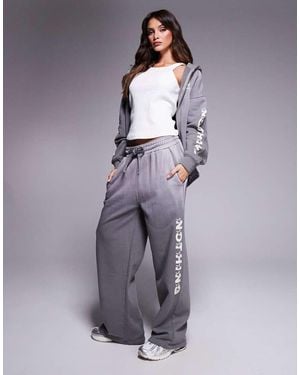Good For Nothing Motif Panel Detail Relaxed Straight Leg Trackies - Purple