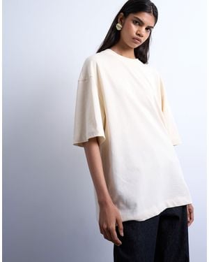 TOPSHOP Oversized Drop Shoulder Tee - White