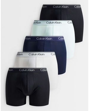 Calvin Klein – elastische mikrofaser-boxershorts - Blau