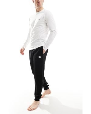 DKNY Hawks Waffle Lounge Trousers - White