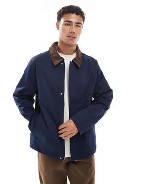 Jack & Jones Harrington Jacket With Cord Collar - Blue