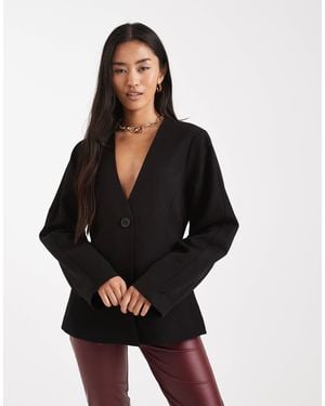 Pieces Structured Tailored Blazer - Black
