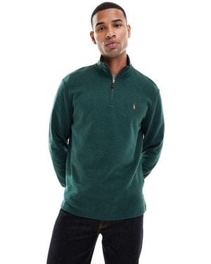 Polo Ralph Lauren Icon Logo Double Knit Half Zip Sweatshirt - Green