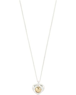 Pilgrim Collar Con Corazón Nova-Plateado - Blanco