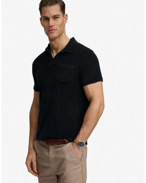 Superdry Towelling Polo Shirt - Black