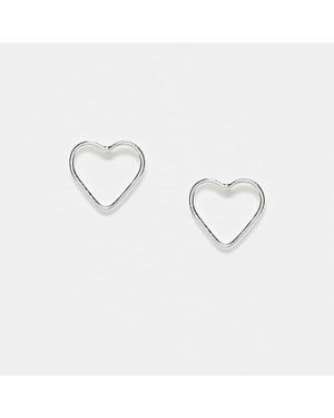 Kingsley Ryan Cut Out Heart Stud Earrings - Metallic