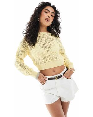 Miss Selfridge All Over Pointelle Knitted Jumper - White