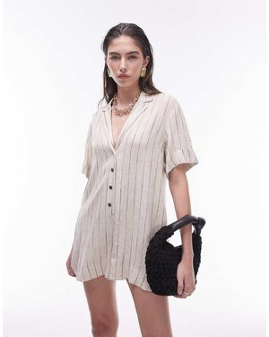 TOPSHOP Button Down Romper - White