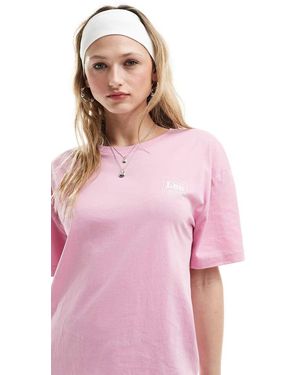 Lee Jeans Box Logo Relaxed Fit T-Shirt - Pink